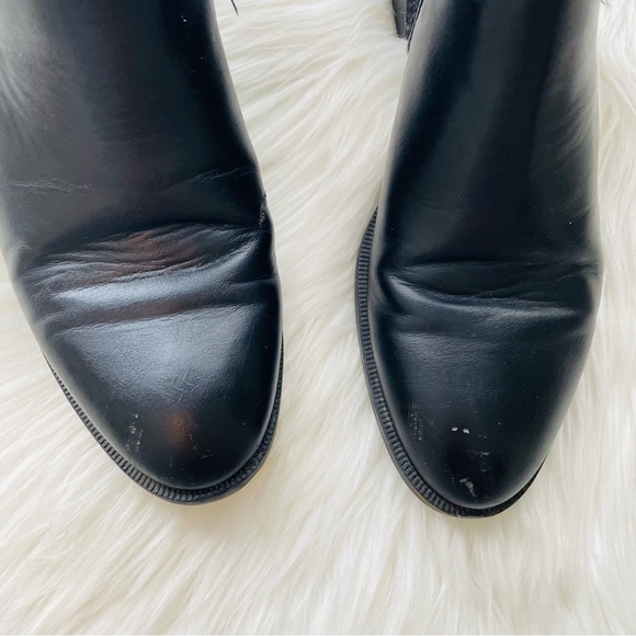 ZARA Black Heeled Leather Chelsea Boots - Picture 8 of 15